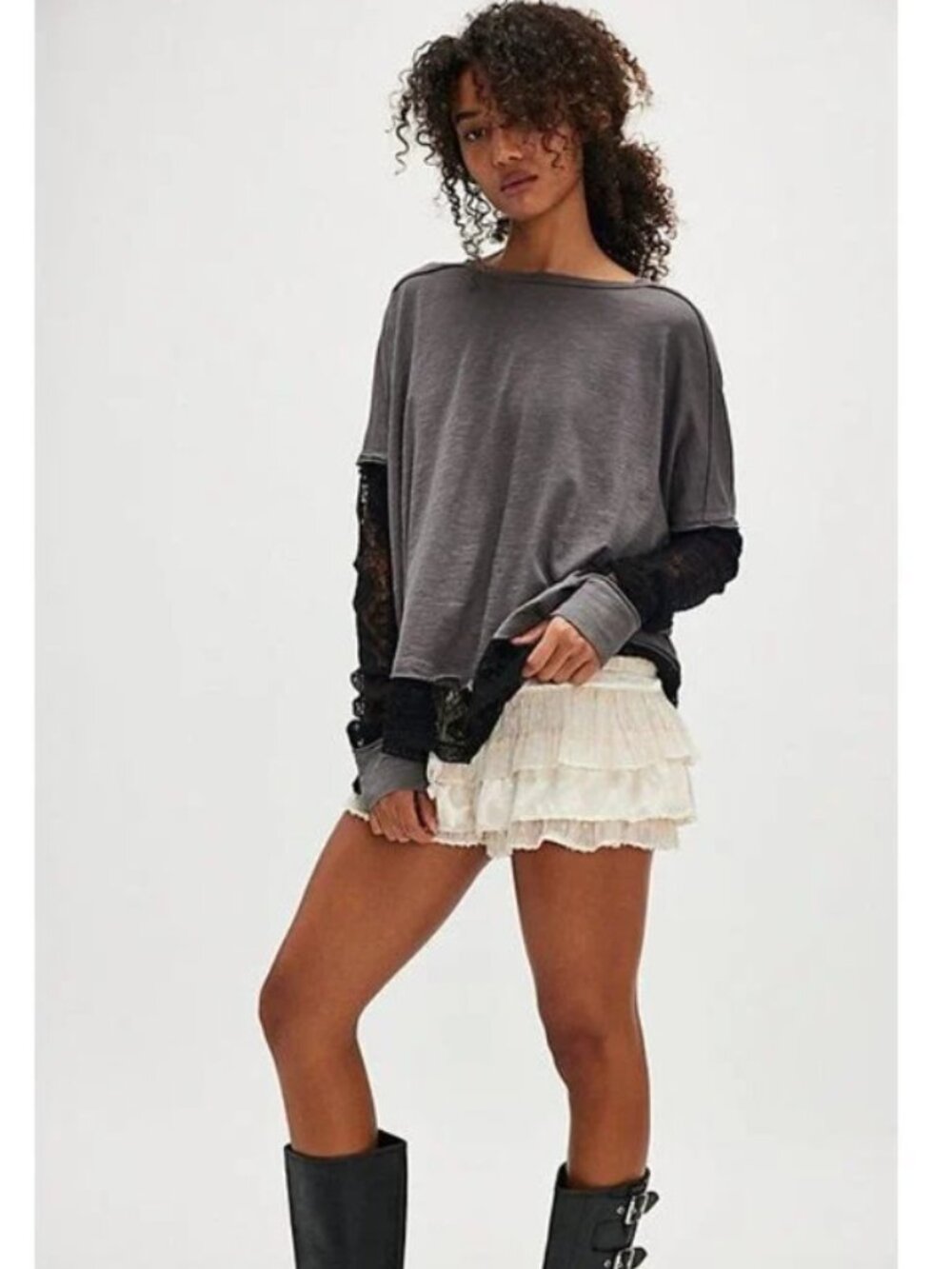 Free People We The Free Effie Twofer in Charcoal
